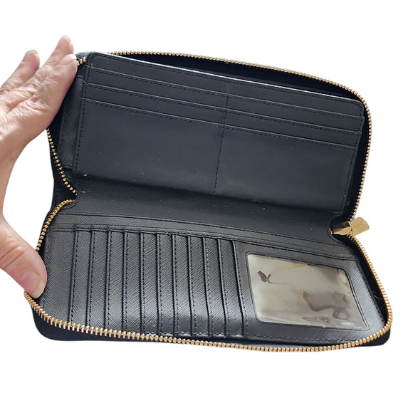 Michael Kors black Jet Set Travel Saffiano Leather Continental Wallet - Picture 4 of 8